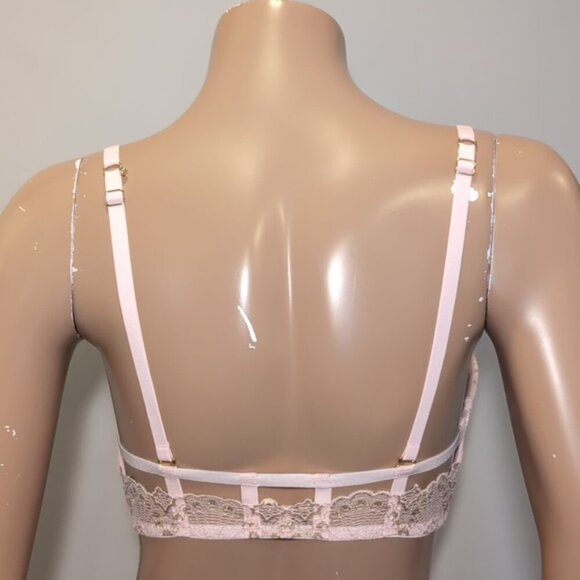 La Senza Beyond Sexy Push Up Metallic Lace Caged Convertible Underwire 34C - Picture 7 of 16